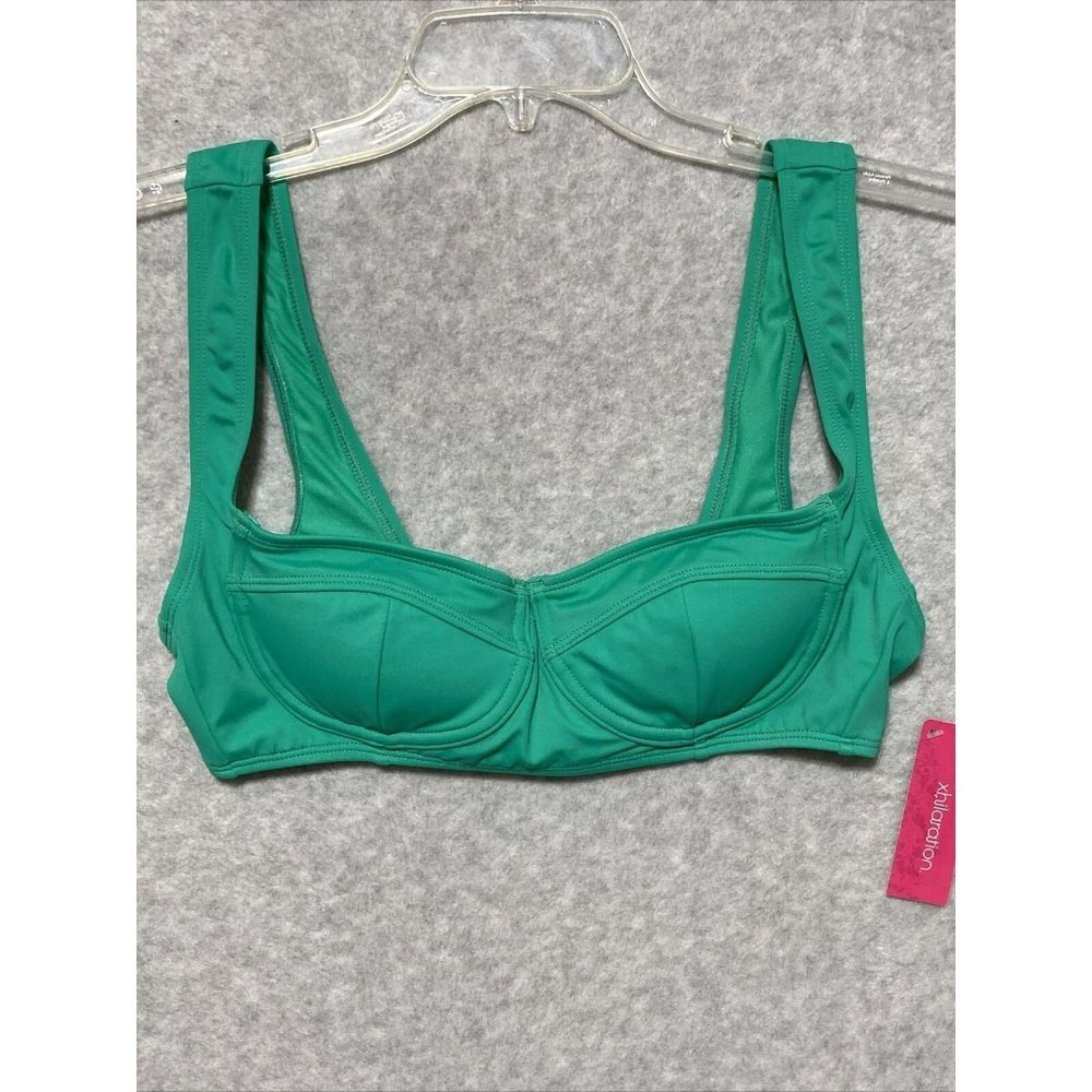Xhilaration Green Wireless Bikini Swim Swimsuit Top Youth Size L 8-10